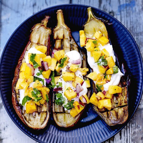 Aubergines & salsa de mangue