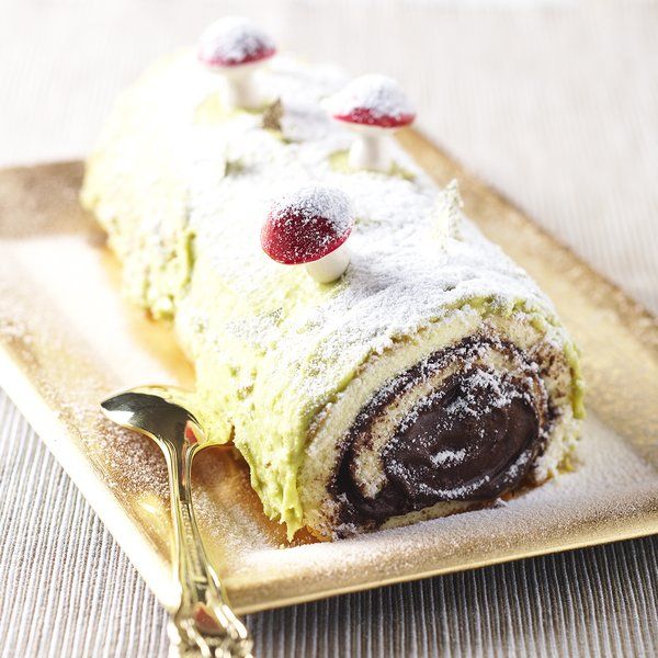 Bûche de Noël chocolat & suprême de pistache