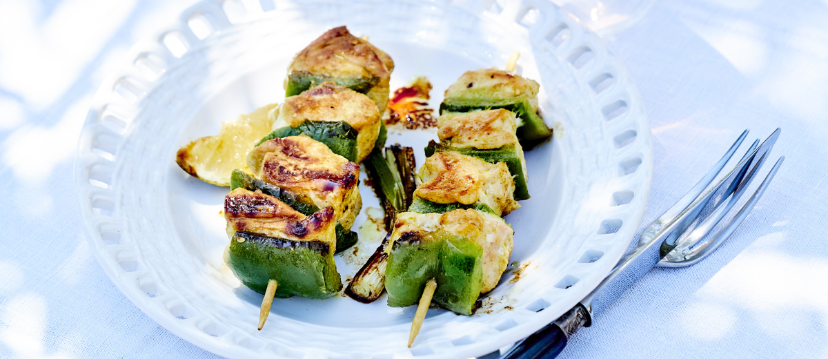 Brochettes de poulet au citron vert