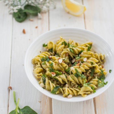 Pâtes petits pois & Gremolata d'amandes