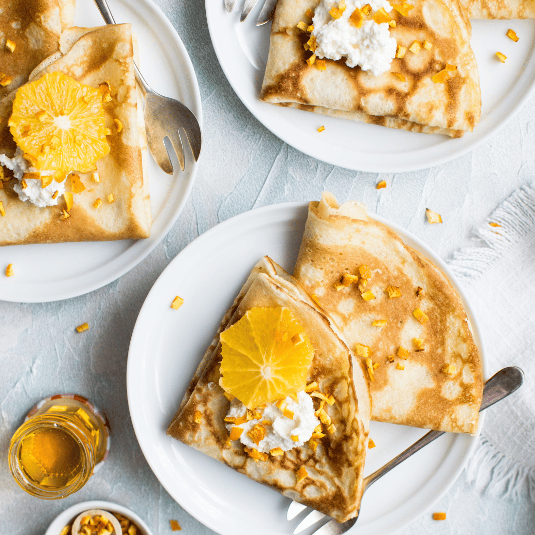 Crêpes sucrées à l'huile olive & citron