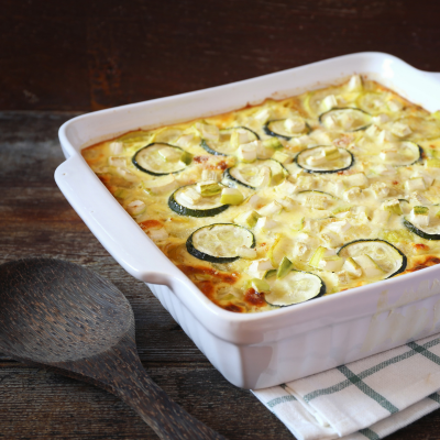 Gratin de courgettes & olivade au basilic