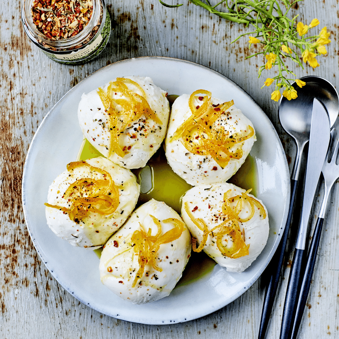 Mozzarella au citron confit