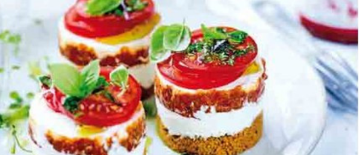 Mini cheesecakes tomates & basilic