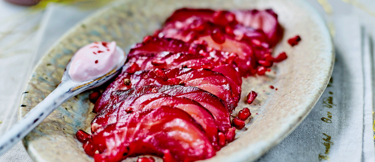 Gravlax de saumon à la grenade